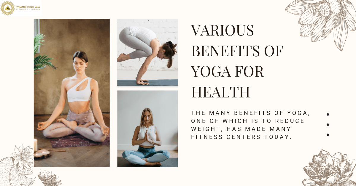 Various benefits of yoga for health promotional image