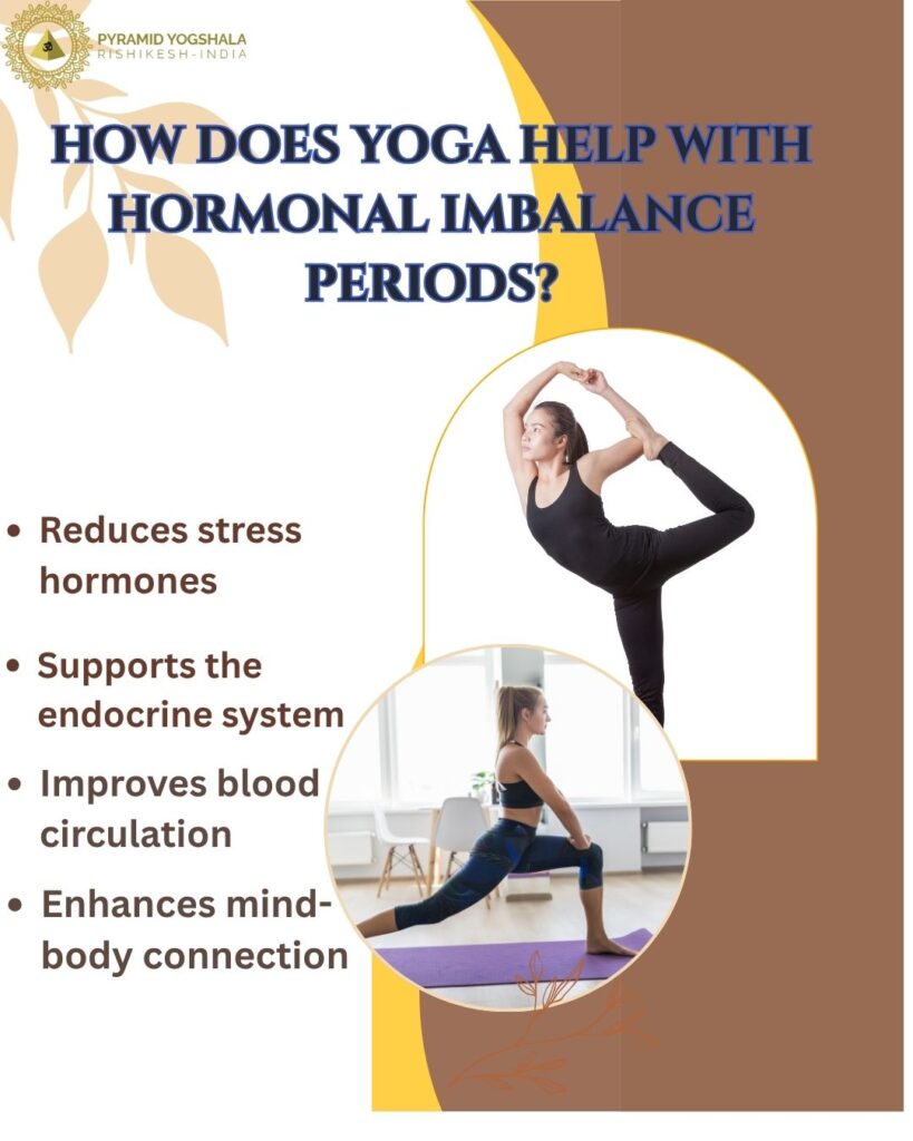 How does yoga help with hormonal imbalance periods?